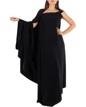 Balenciaga Ladies Draped Asymmetric Dress, Brand Size 36 (Us - Black