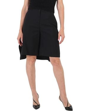 Burberry Ladies Geometric Print Panel Mohair Wool Shorts, Brand Size 10 (Us - Black