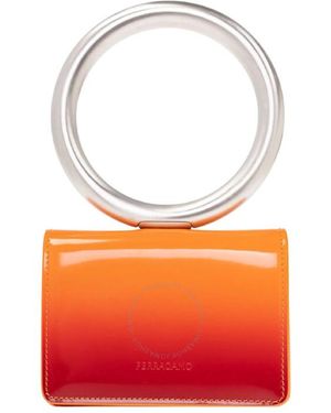 Ferragamo Logo Print Micro Pouch - Orange
