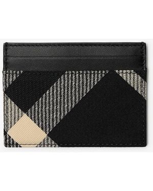 Burberry Sandon Check-Print Card Case - Black