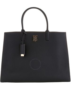 Burberry Micro Grainy Leather Frances Tote in Pink | Lyst