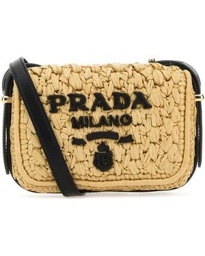 Prada Raffia Crossbody Bag Borse A Tracolla - Metallic