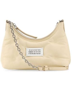 Maison Margiela Small Hobo Ivory Leather Bag - Natural