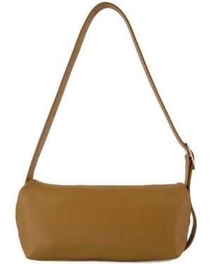 Jil Sander Leather Calfskin Shoulder Bag Khaki - Metallic