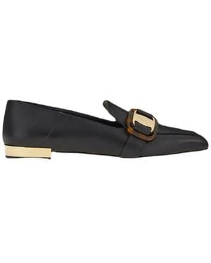 Ferragamo Logo-Plaque Leather Loafers - Black