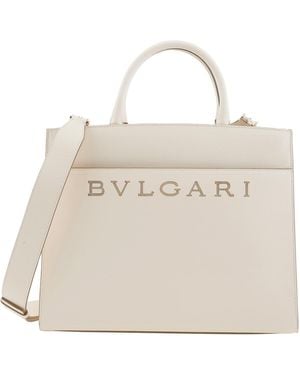 BVLGARI Logo Medium Tote Bag - Natural