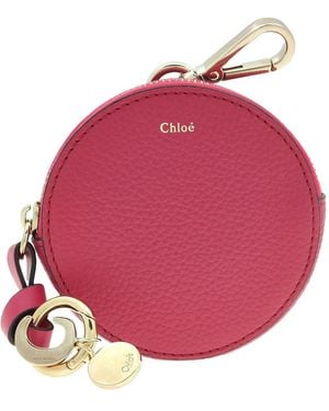 Chloé Alphabet Leather Coin Purse - Pink