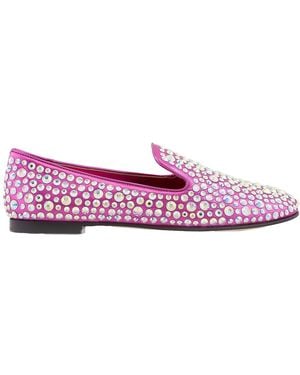 Giuseppe Zanotti Rhinestone Embellised Loafers, Brand Size 38 Us - Purple