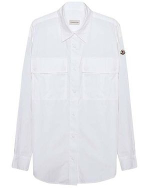 Moncler Cotton Poplin Shirt, Brand Size 42 Us - White