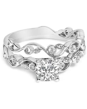 Haus of Brilliance 14K Lab Grown Diamond 1.0 Cttw Vintage Style Engagement Ring And Band Set - White