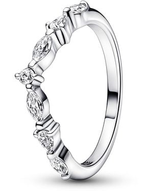 PANDORA Ladies Timeless Wish Sparkling Alternating Ring - Metallic