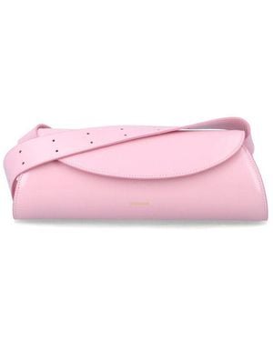 Jil Sander Cannolo Small Leather Bag Bovine Lining Shoulder - Pink