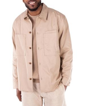 Maison Kitsuné Long-Sleeve Cotton Gabardine Overshirt - Natural