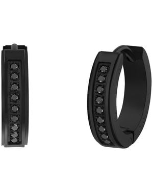 Robert Alton 1 /6Ctw Diamond Stainless With Finish Huggie Earrings - Black