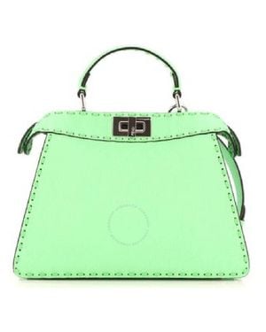 Fendi Peekaboo Top Handle Leather Bag - Green