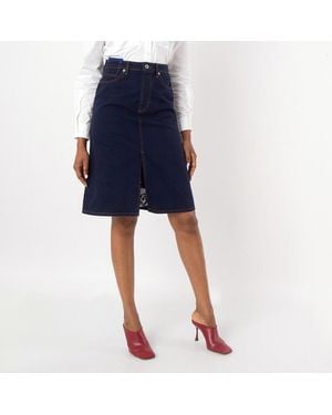 Burberry Japanese Denim Midi Skirt, Brand Size 2 (Us - Blue