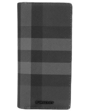 Burberry Check Long Continental Wallet - Grey