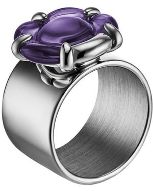Baccarat 'B Flower' Ring Amethyst Crystal Size 6.5 2803716 - Metallic