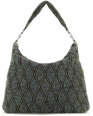 DIESEL Denim Shopping Bag - Gray