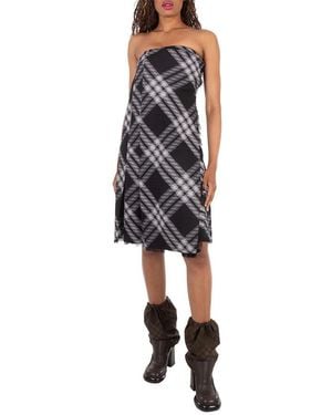 Burberry Checked Wrap Minidress, Brand Size 8 (Us - Grey