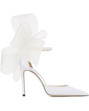 Jimmy Choo Ladies Latte Latte Averly 100 Court Shoes - White