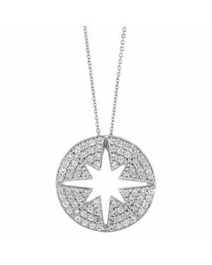 Roberto Coin Diamond Pav Starburst Cutout Disc Pendant - Metallic