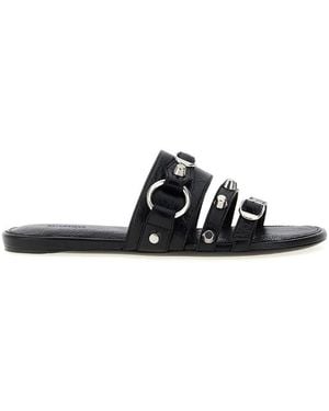 Balenciaga Arena Lambskin City Mule Flats, Brand Size 37 Us - Black