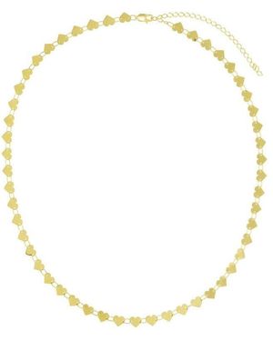 Tresorra 14K Heart Mirrored Chain Necklace - Metallic