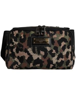 Dolce & Gabbana Leopard Dg Logo Belt Waist Fanny Pack Bag - Black