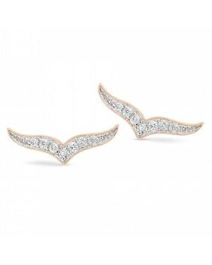 Ginette NY Ladies Diamond Wise Studs - Metallic