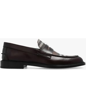 Burberry Check Panel Croftwood Slip-On Loafers, Brand Size 42 (Us - Black