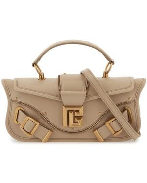 Balmain Baguette Bag With Monogram Buckle - Metallic