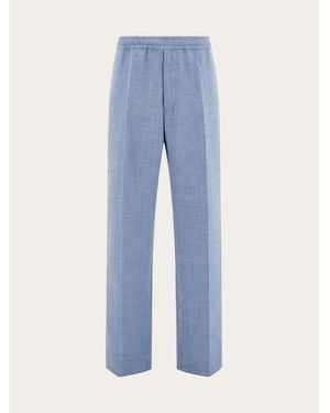 Ferragamo Light Wool Blend Pants, Brand Size 50 (Us - Blue