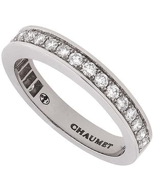 Chaumet Platinum Diamond Pave Josephine Aube Printaniere Wedding Band - White