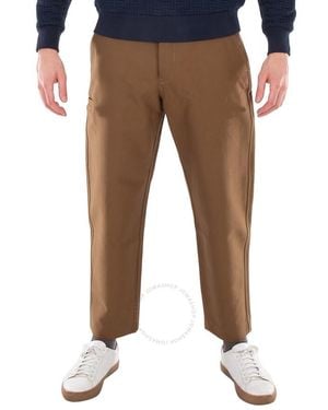 KENZO Straight-Leg Cotton Pants, Brand Size 40 (Us - Brown