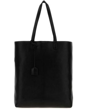 Saint Laurent Leather Shopping Bag - Black