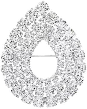 Swarovski Matrix Round Cut Crystal Brooch - Metallic