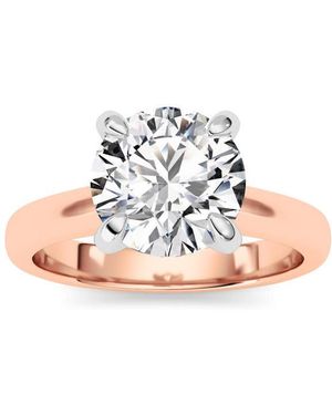 Mure And Co 2Ctw Round Shaped Lab Grown Diamond (E/Vs) Classic Solitaire Engagement Ring - Pink