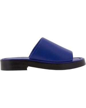 Ferragamo Giunone Leather Slide Sandals - Blue