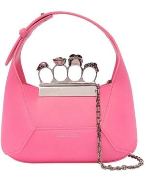 McQueen Rose The Jewelled Hobo Mini Bag - Pink