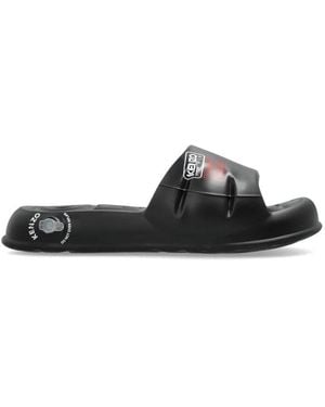 KENZO Logo Embossed Splash Mules, Brand Size 42 Us - Black