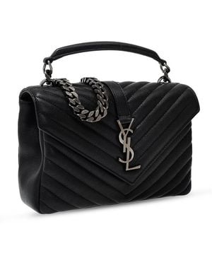 Saint Laurent Matelasse Leather University Medium Shoulder Bag - Black