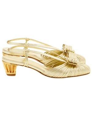 Ferragamo Vara Cage-Heel Slingback Pumps - Metallic