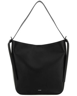 Jil Sander Leather Shopping Bag - Black