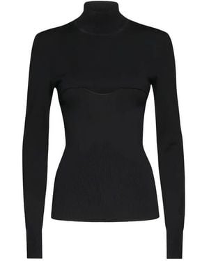 Ferragamo Long Sleeves Mock-Neck - Black