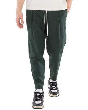 Drole de Monsieur Cropped Pleat Pants - Green