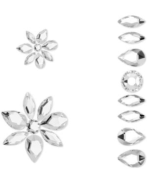 Swarovski Gema Mixed Cuts Set Of 3 Flower Body Jewel - Metallic
