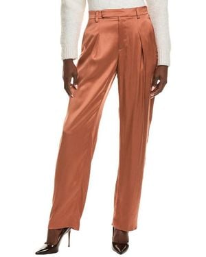 Brunello Cucinelli Rust Relaxed Silk Trousers, Brand Size 36 (Us - Orange