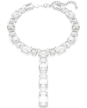 Swarovski Millenia Rhodium Plated Crystal Necklace - Metallic