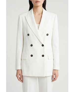 Brunello Cucinelli Double Breasted Jacket, Brand Size 44 (Us - White